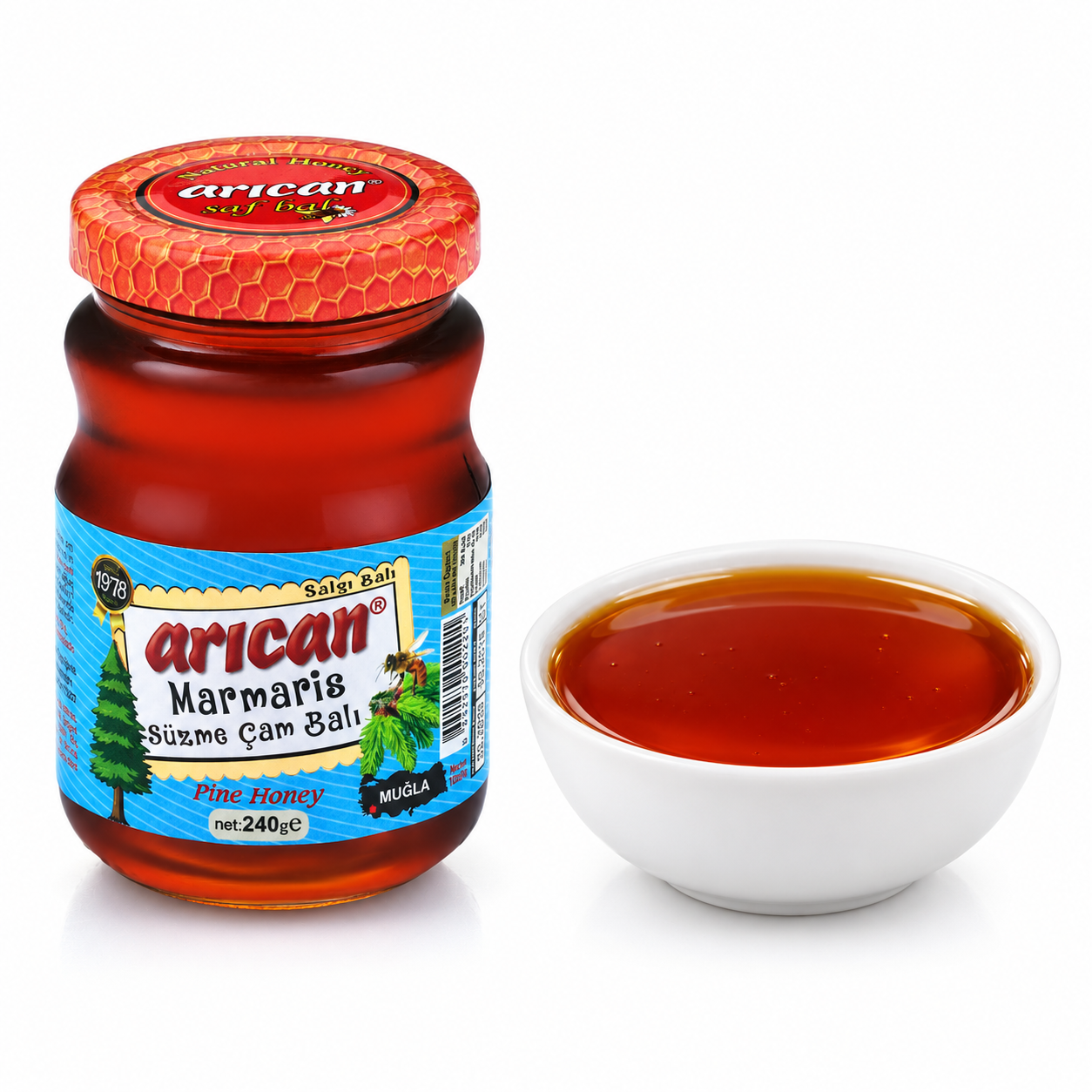 Arıcan Süzme Çam Balı Muğla Marmaris 240 Gram